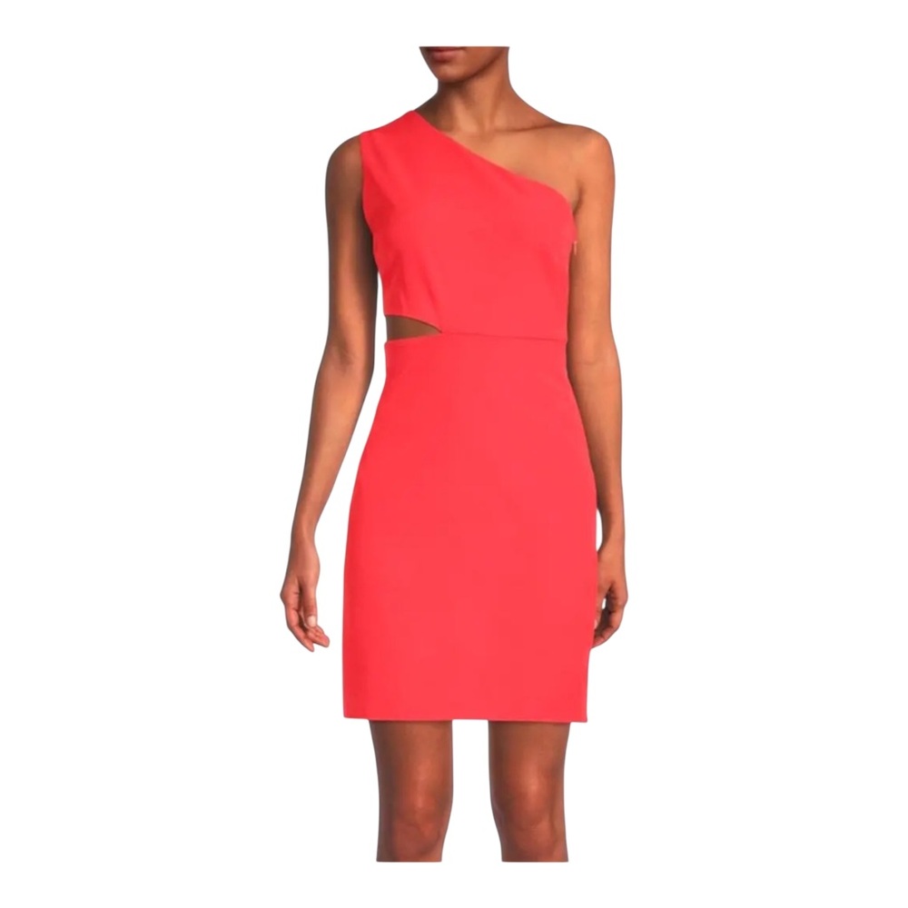 Sam Edelman One-Shoulder Side Cutout Sheath Dress Coral 6